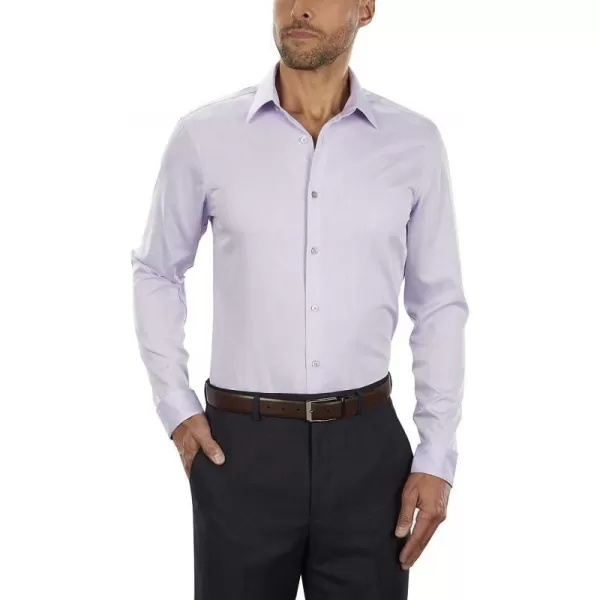 Calvin Klein Mens Dress Shirt Slim Fit Noniron HerringboneLilac