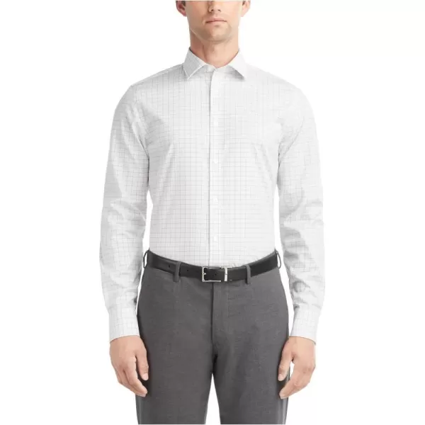 Calvin Klein Mens Dress Shirt Slim Fit Refined Cotton StretchGrey Multi