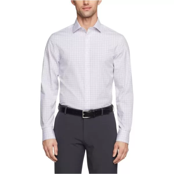 Calvin Klein Mens Dress Shirt Slim Fit Refined Cotton StretchLilac