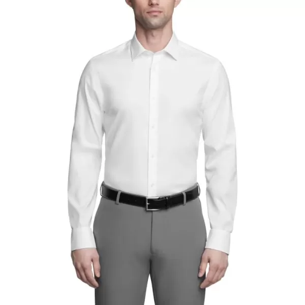 Calvin Klein Mens Dress Shirt Slim Fit Refined Cotton StretchWhite