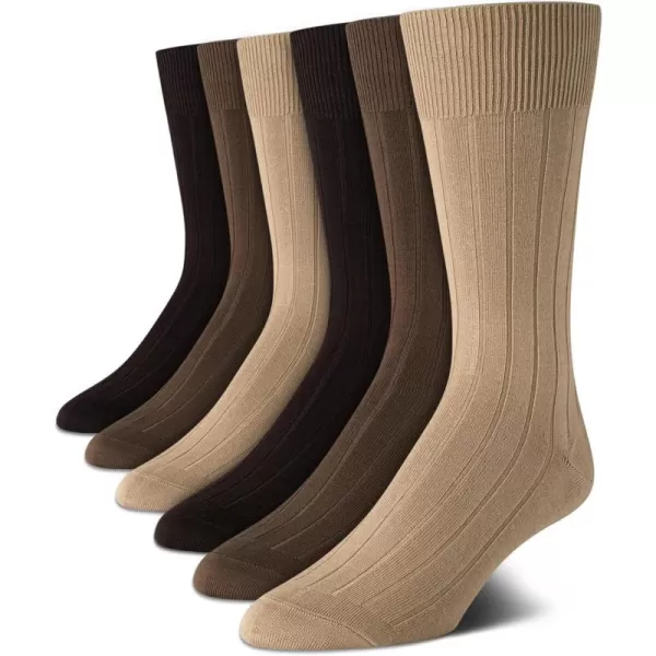 Calvin Klein Mens Dress Socks  6 Pack Patterned Crew SocksAssorted