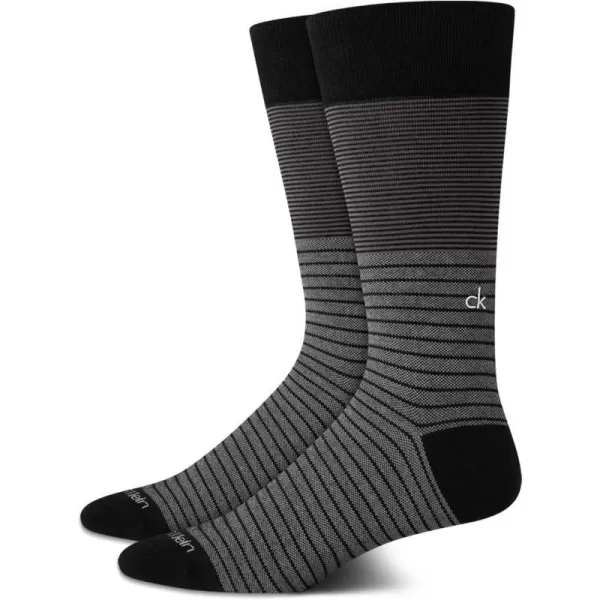 Calvin Klein Mens Dress Socks  Fine Egyptian Cotton Blend Dress Socks 2 PairBlack Pattern