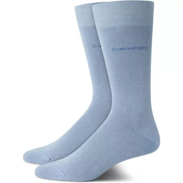 Calvin Klein Mens Dress Socks  Fine Egyptian Cotton Blend Dress Socks 2 PairLight Blue