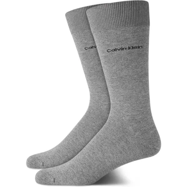 Calvin Klein Mens Dress Socks  Fine Egyptian Cotton Blend Dress Socks 2 PairSaltPepper