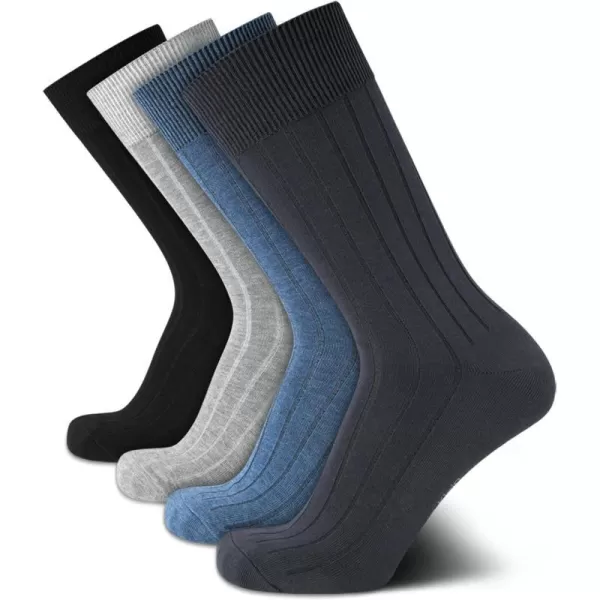 Calvin Klein Mens Dress Socks  Lightweight Cotton Blend Crew Socks 4 Pack Size 712 Blue AssortedCalvin Klein Mens Dress Socks  Lightweight Cotton Blend Crew Socks 4 Pack Size 712 Blue Assorted