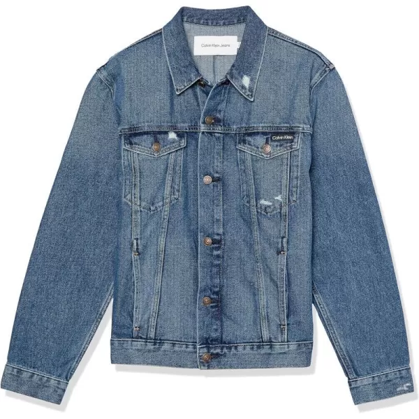 Calvin Klein Mens Essential Denim Trucker JacketIndigo Grove