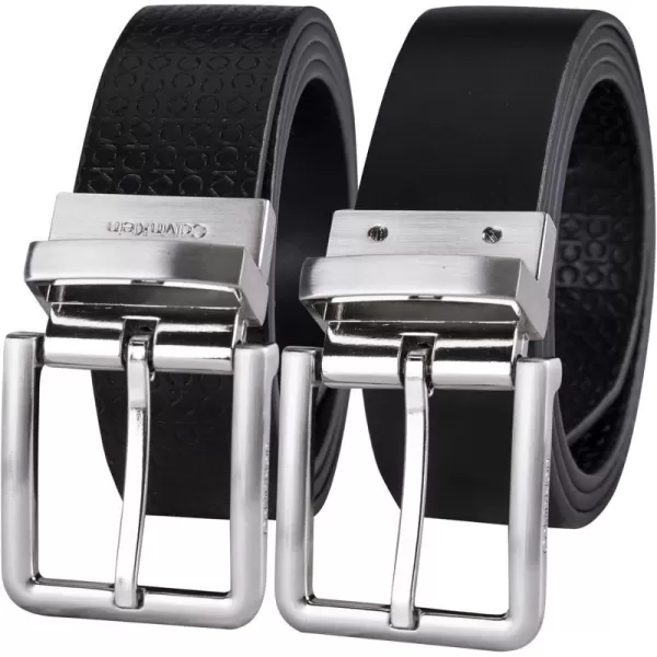 Calvin Klein Mens Everyday Versatile TwoInOne Reversible BeltDark BlackDark Black