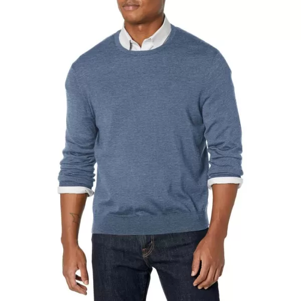 Calvin Klein Mens Extra Fine Merino Wool SweaterGrey Blue Heather