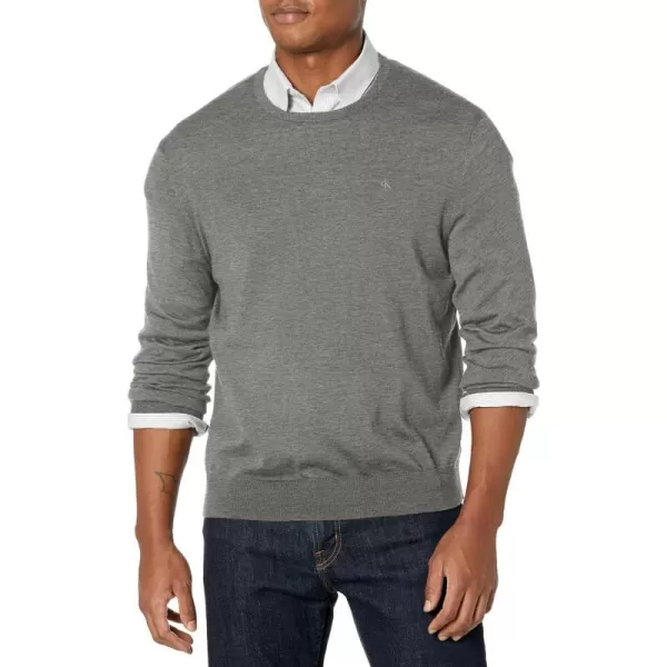 Calvin Klein Mens Extra Fine Merino Wool SweaterMedium Grey Heather