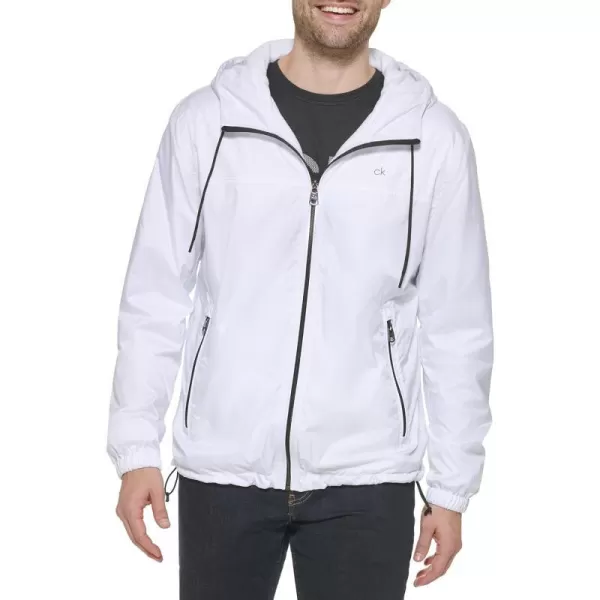 Calvin Klein Mens Hooded WindbreakerWhite