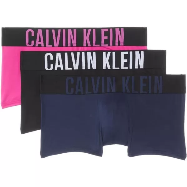 Calvin Klein Mens Intense Power 3Pack Low Rise TrunkHot PinkBlackBlue Shadow