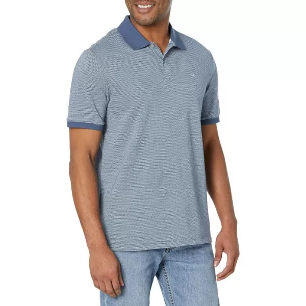 Calvin Klein Mens Jacquard Refined PoloCrayon Blue