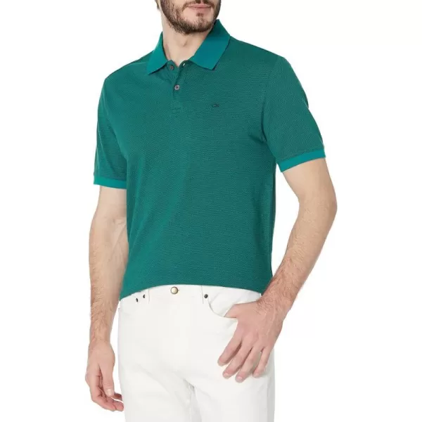 Calvin Klein Mens Jacquard Refined PoloDeep Lake