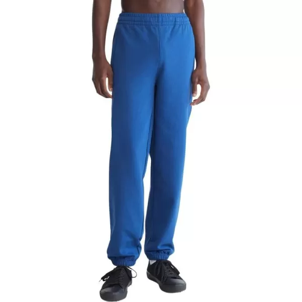 Calvin Klein Mens Logo French Terry JoggersBlue Herald