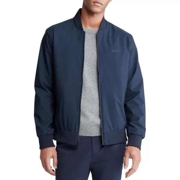 Calvin Klein Mens Matte Logo Zip Bomber JacketSky Captain