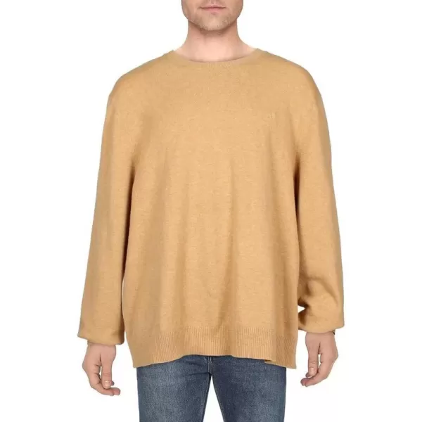 Calvin Klein Mens Merino Wool Blend Crewneck SweaterTigers Eye Heather