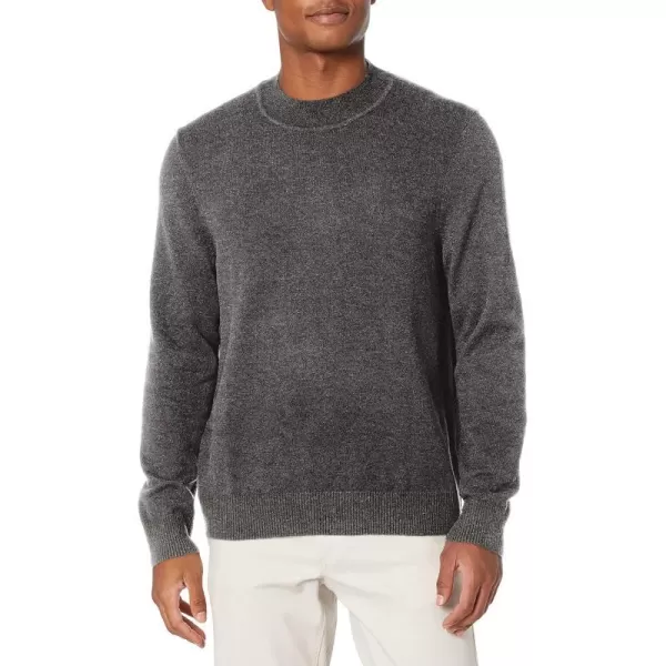 Calvin Klein Mens Merino Wool Blend Mockneck SweaterGunmetal Heather