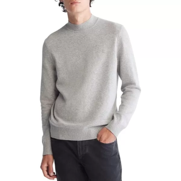 Calvin Klein Mens Merino Wool Blend Mockneck SweaterHistory Heather