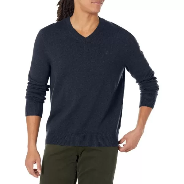 Calvin Klein Mens Merino Wool Blend VNeck SweaterDark Sapphire