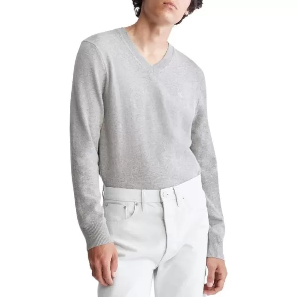 Calvin Klein Mens Merino Wool Blend VNeck SweaterHistory Heather