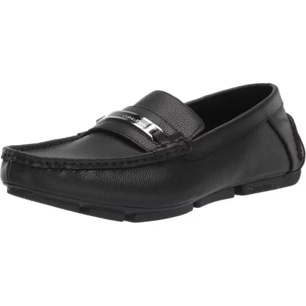 Calvin Klein Mens Merve Driving Style LoaferBlack Tumbled Leather 967