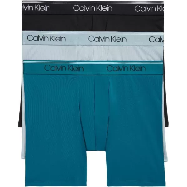 Calvin Klein Mens Micro Stretch 3Pack Boxer BriefArona  Chesapeake Bay  Black