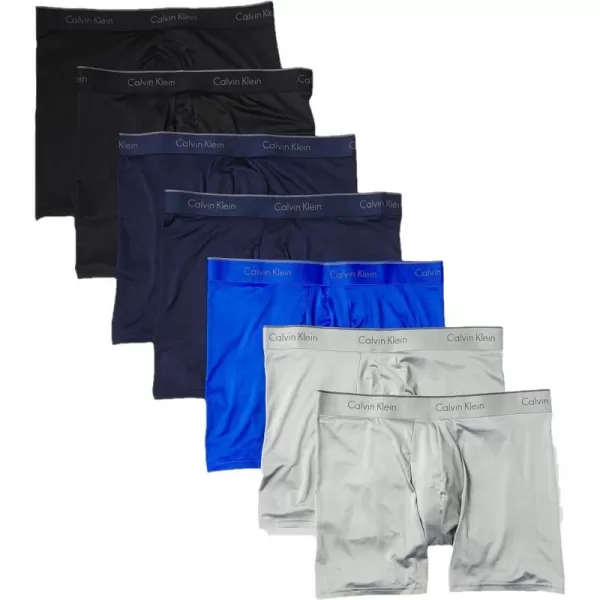 Calvin Klein Mens Micro Stretch 7Pack Boxer Brief2 Black 2 Blue Shadow 2 Medium Grey 1 Cobalt Water