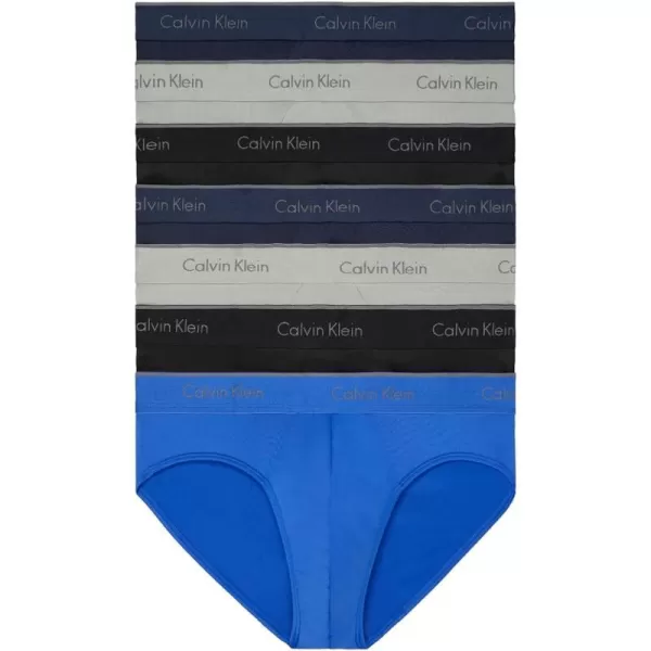 Calvin Klein Mens Micro Stretch 7Pack Hip Brief2 Black 2 Blue Shadow 2 Medium Grey 1 Cobalt Water