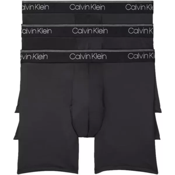 Calvin Klein Mens Microfiber Stretch 3Pack Boxer Brief3 3 Black