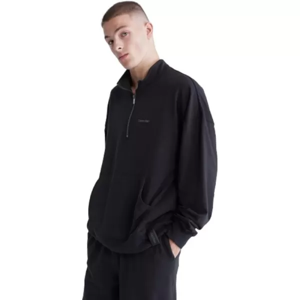 Calvin Klein Mens Modern Cotton Lounge 14 Zip SweatshirtBlack