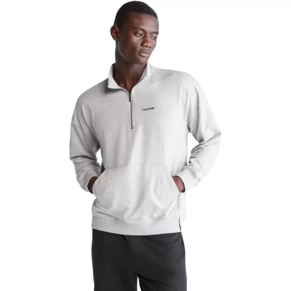 Calvin Klein Mens Modern Cotton Lounge 14 Zip SweatshirtGrey Heather