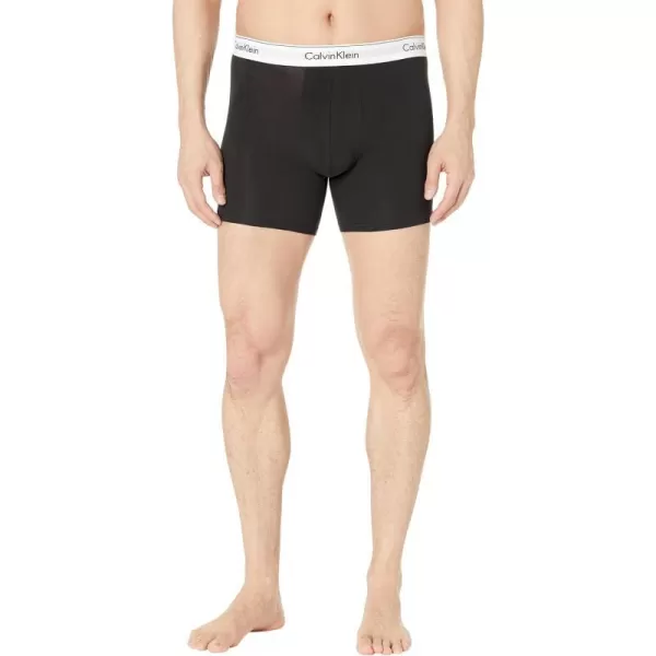 Calvin Klein Mens Modern Cotton Stretch 3Pack Boxer BriefBlack Palace Blue Vanilla Ice