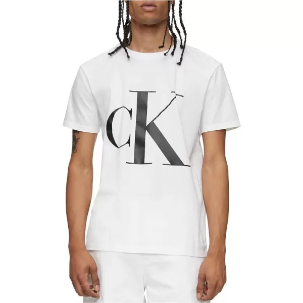 Calvin Klein Mens Monogram Ck Jeans Crewneck TShirtBrilliant White