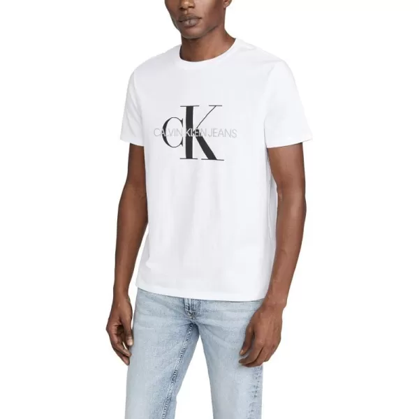 Calvin Klein Mens Monogram Ck Jeans Crewneck TShirtBrilliant White Ck Jeans