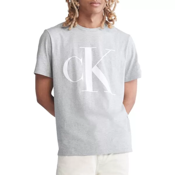 Calvin Klein Mens Monogram Ck Jeans Crewneck TShirtHeroic Grey Heather