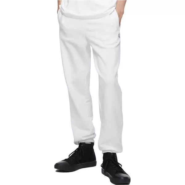 Calvin Klein Mens Monogram Logo Fleece JoggersBrilliant White