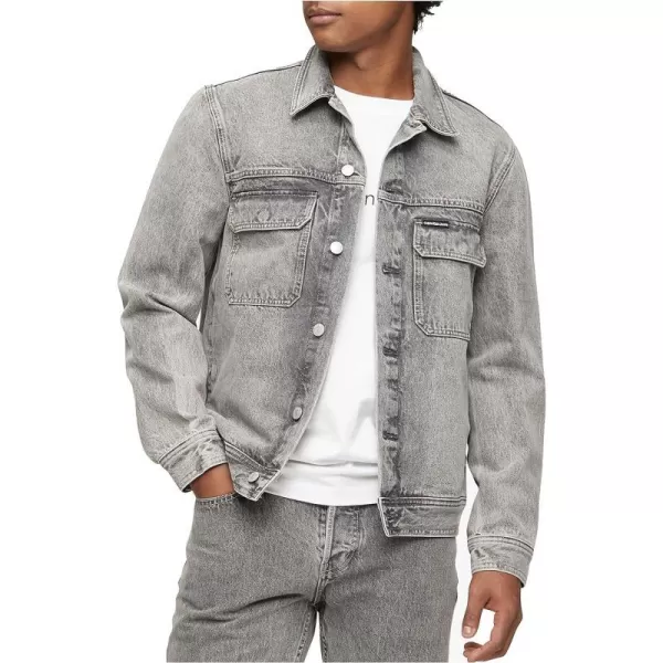 Calvin Klein Mens Palmer Grey Utility Trucker JacketPalmer Grey