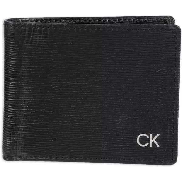 Calvin Klein Mens RFID Leather Minimalist Bifold WalletBlack Slimfold Individual Wallet