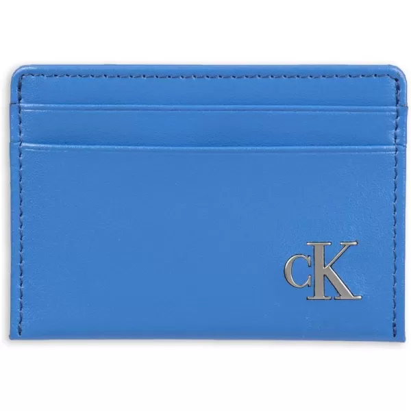 Calvin Klein Mens RFID Leather Slim Minimalist Card Case Wallet and Wallet SetsClassic Blue Individual Wallet