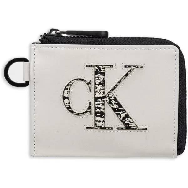 Calvin Klein Mens RFID Leather Slim Minimalist Card Case Wallet and Wallet SetsGrey Half Zip Individual Wallet