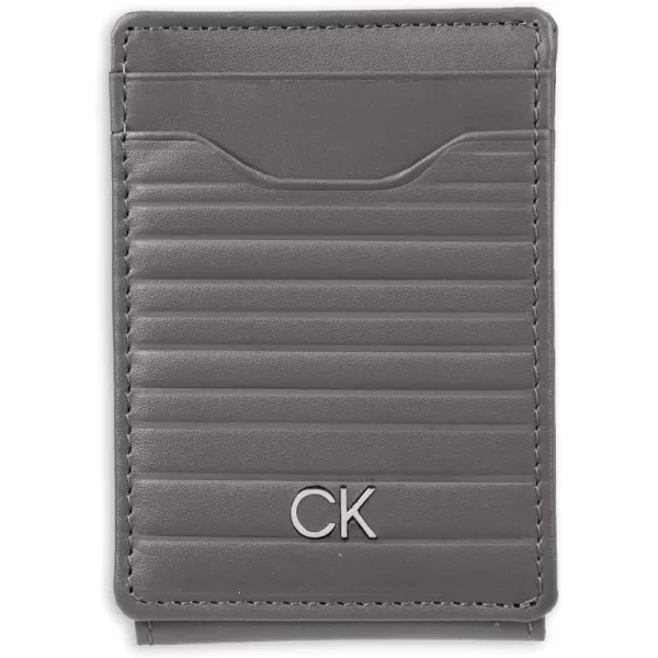 Calvin Klein Mens RFID Magnetic Front Pocket Leather Wallet Grey One SizeCalvin Klein Mens RFID Magnetic Front Pocket Leather Wallet Grey One Size