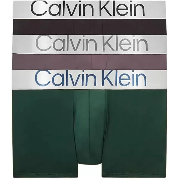 Calvin Klein Mens Reconsidered Steel Micro 3Pack TrunkBlackSparrowGarden Topiary