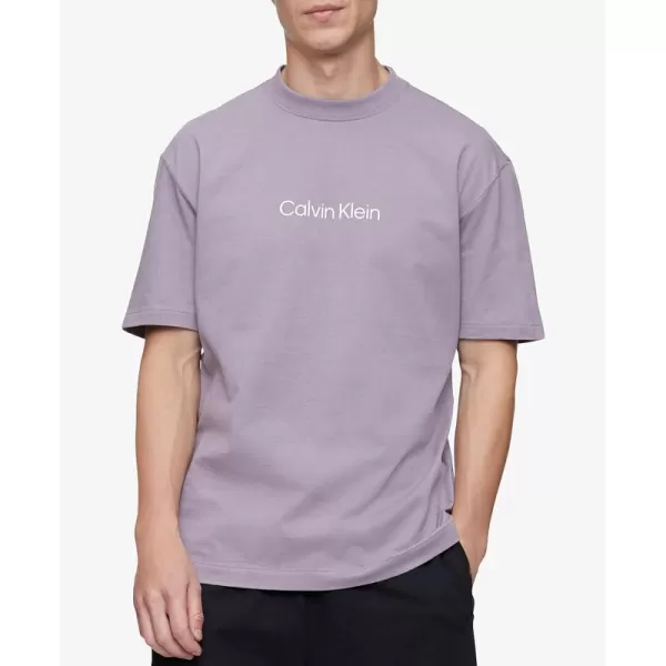 Calvin Klein Mens Relaxed Fit CK Logo Crewneck TShirtGray Ridge