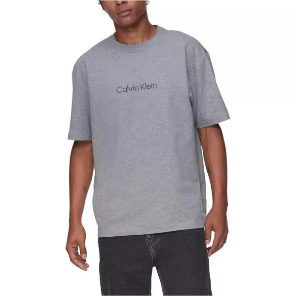 Calvin Klein Mens Relaxed Fit CK Logo Crewneck TShirtMedium Grey Heather