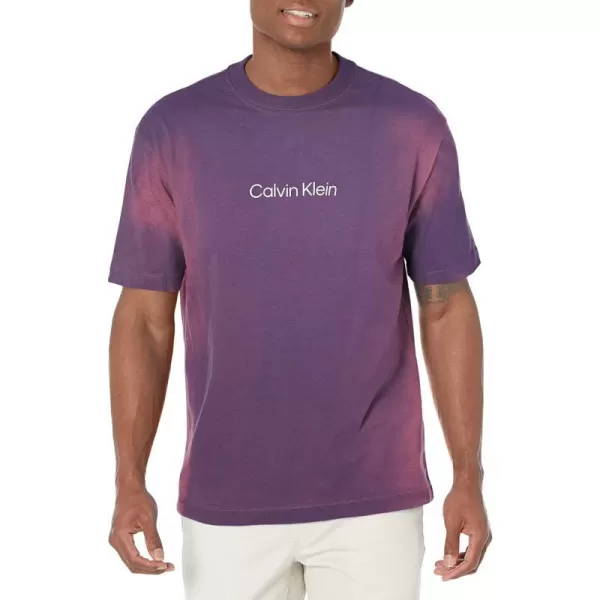 Calvin Klein Mens Relaxed Fit CK Logo Crewneck TShirtRaspberry Blush