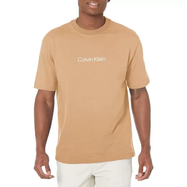 Calvin Klein Mens Relaxed Fit CK Logo Crewneck TShirtTigers Eye