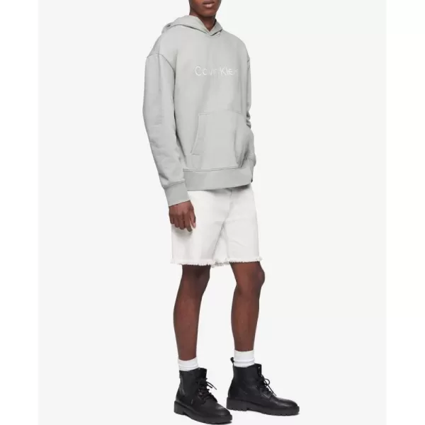 Calvin Klein Mens Relaxed Fit Logo French Terry HoodieShadow