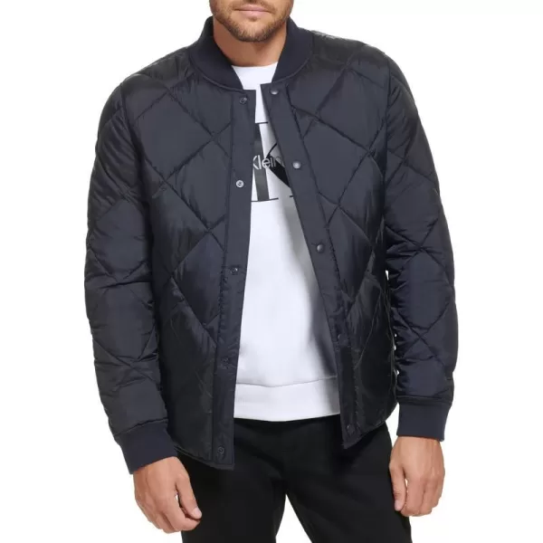 Calvin Klein Mens Reversible Diamond Quilted JacketTrue Navy