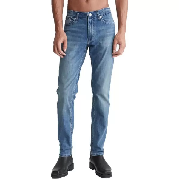 Calvin Klein Mens Slim High Stretch JeansChipped Blue