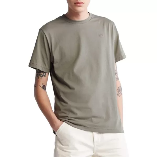 Calvin Klein Mens Smooth Cotton Solid Crewneck TShirtDusty Olive